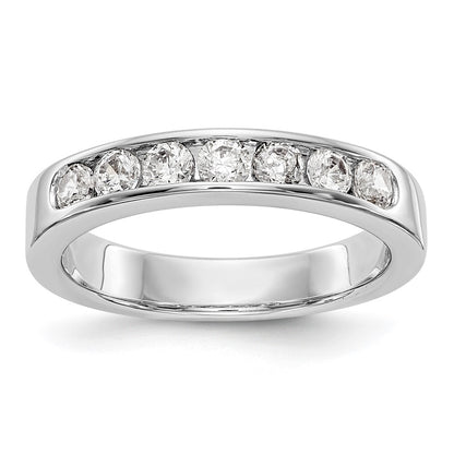 14K White Gold 7-Stone Real Diamond Channel Band