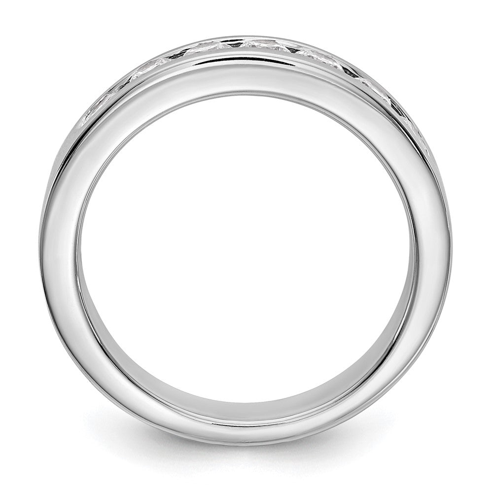 14K White Gold 7-Stone Real Diamond Channel Band