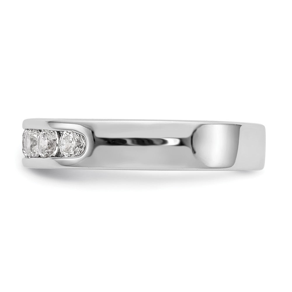 14K White Gold 7-Stone Real Diamond Channel Band