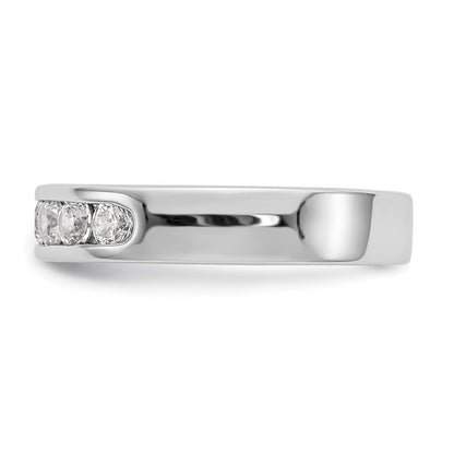 14K White Gold 7-Stone Real Diamond Channel Band