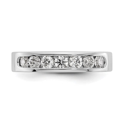 14K White Gold 7-Stone Real Diamond Channel Band