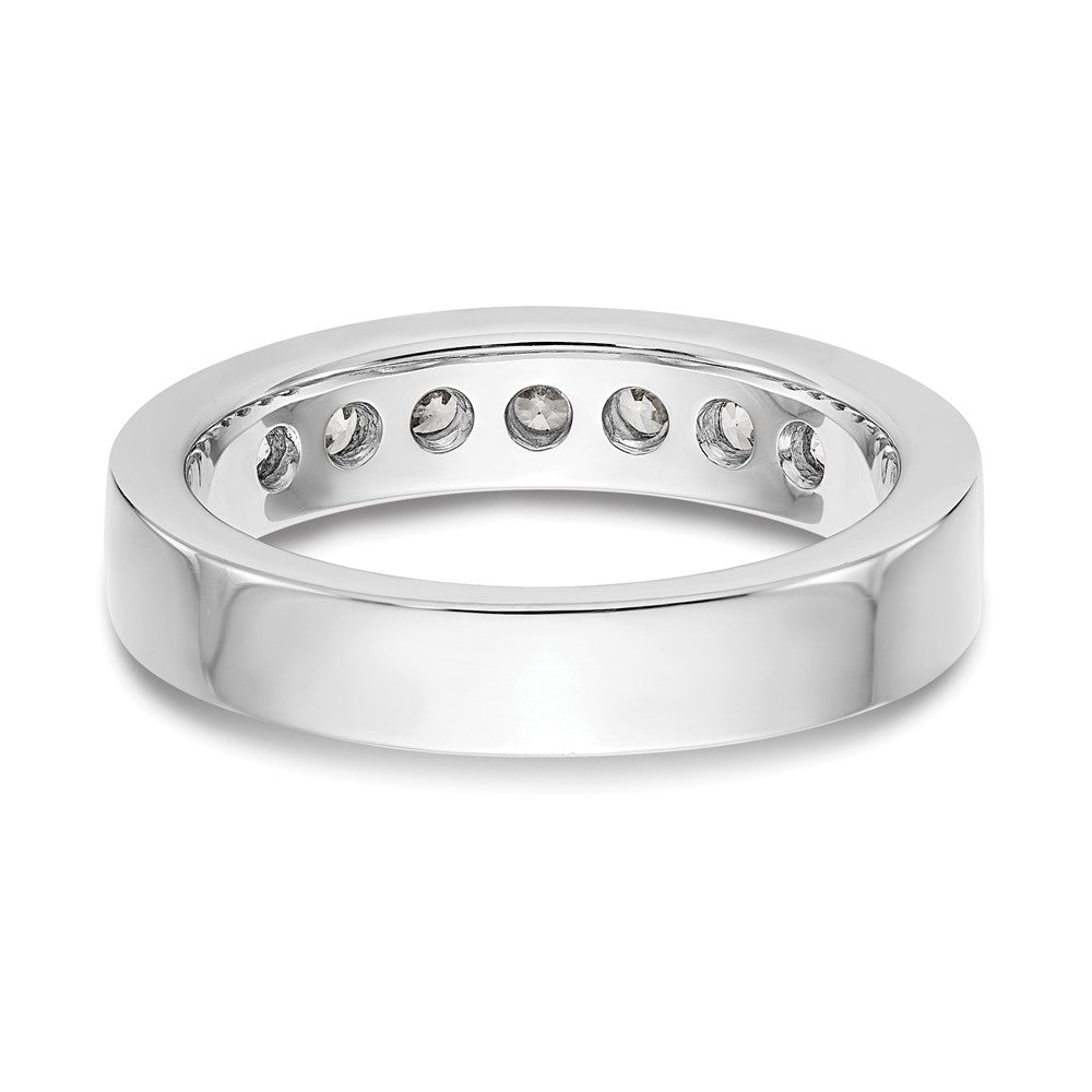 14K White Gold 7-Stone Real Diamond Channel Band