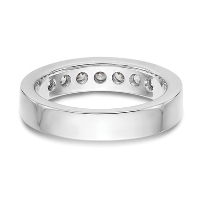 14K White Gold 7-Stone Real Diamond Channel Band