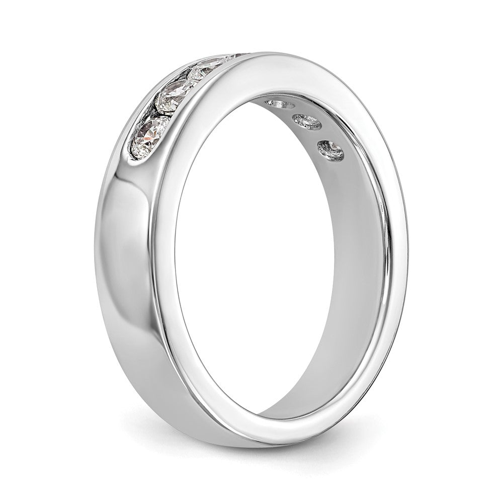 14K White Gold 7-Stone Real Diamond Channel Band