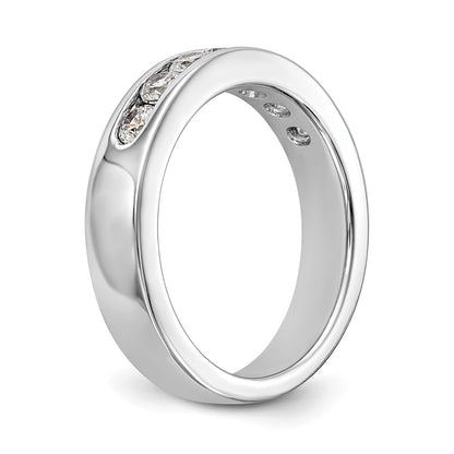 14K White Gold 7-Stone Real Diamond Channel Band