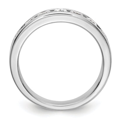 0.80ct. CZ Solid Real 14K White Gold 7-3.1mm Stone Channel Wedding Band Ring