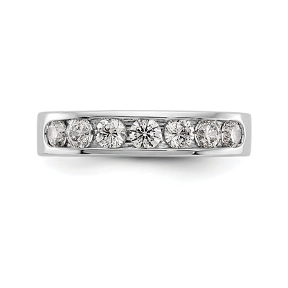 0.80ct. CZ Solid Real 14K White Gold 7-3.1mm Stone Channel Wedding Band Ring