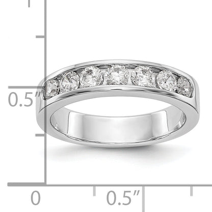 0.80ct. CZ Solid Real 14K White Gold 7-3.1mm Stone Channel Wedding Band Ring