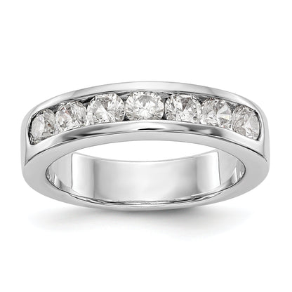 1.05ct. CZ Solid Real 14K White Gold 7-3.4mm Stone Channel Wedding Band Ring