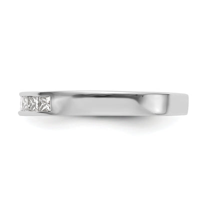 0.33ct. CZ Solid Real 14K White Gold 7-Stone Channel Wedding Band Ring