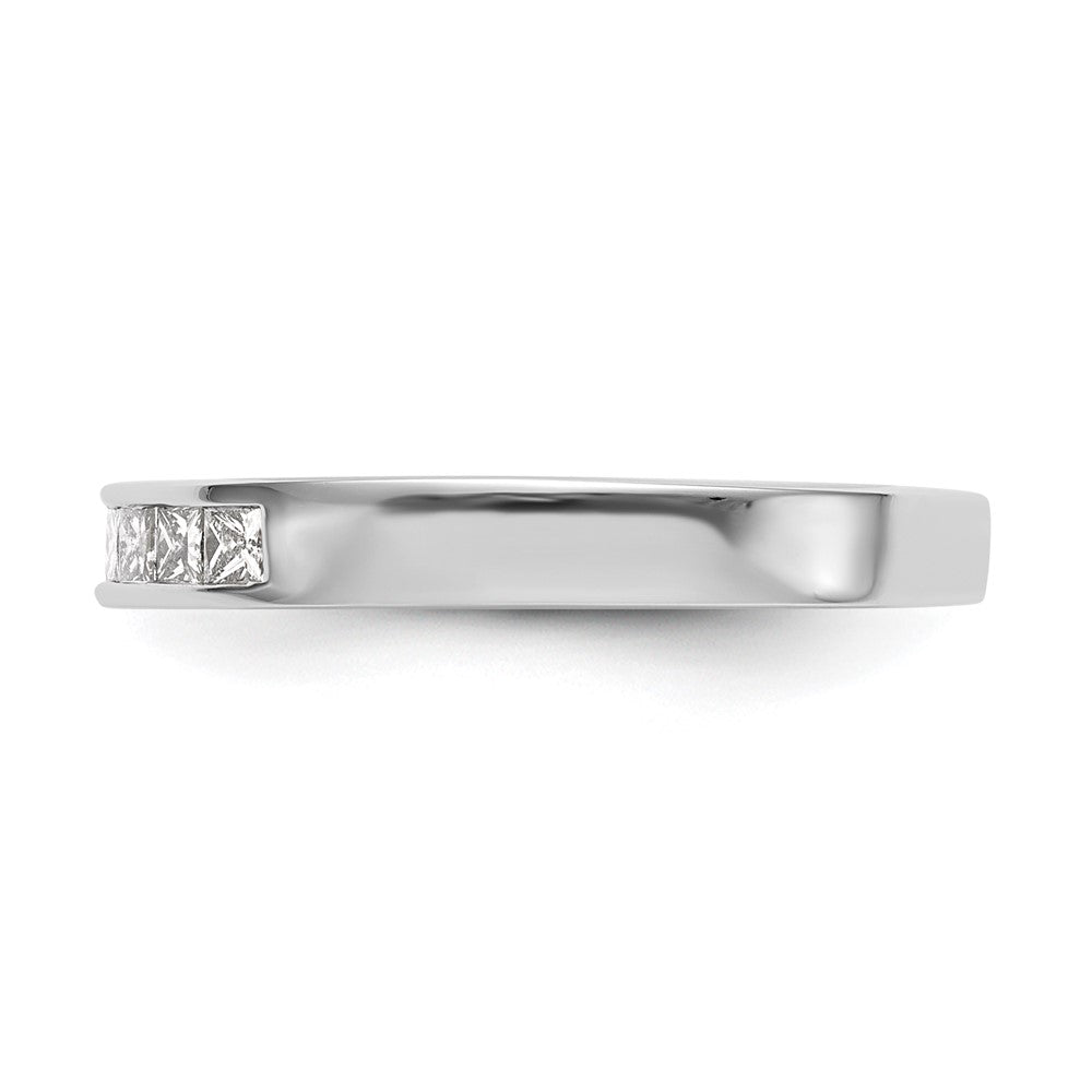 14K White Gold 7-Stone Real Diamond Channel Band