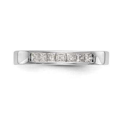 14K White Gold 7-Stone Real Diamond Channel Band