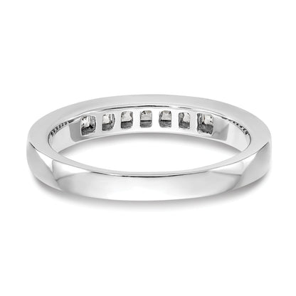 0.33ct. CZ Solid Real 14K White Gold 7-Stone Channel Wedding Band Ring