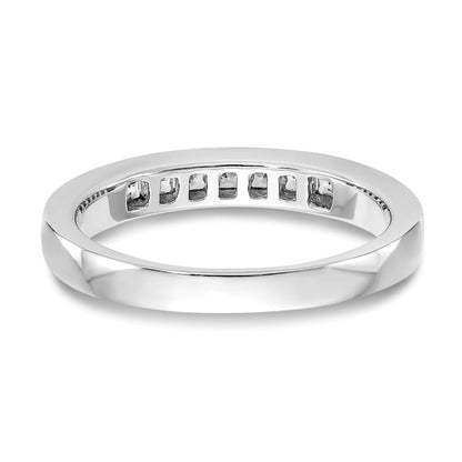 14K White Gold 7-Stone Real Diamond Channel Band