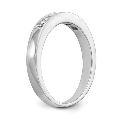 14K White Gold 7-Stone Real Diamond Channel Band