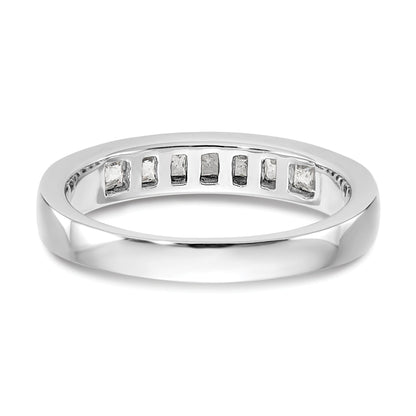 0.45ct. CZ Solid Real 14K White Gold 7-Stone Channel Wedding Band Ring