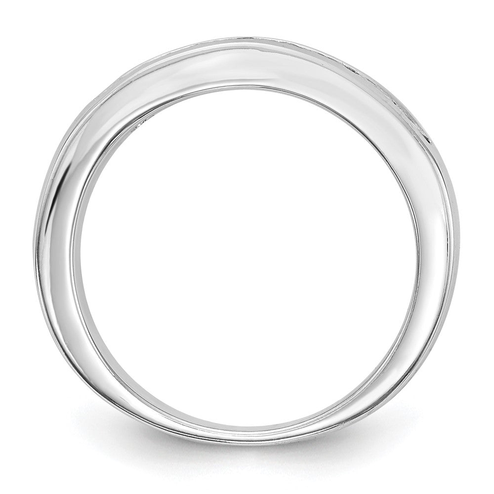 14K White Gold 7-Stone Real Diamond Channel Band