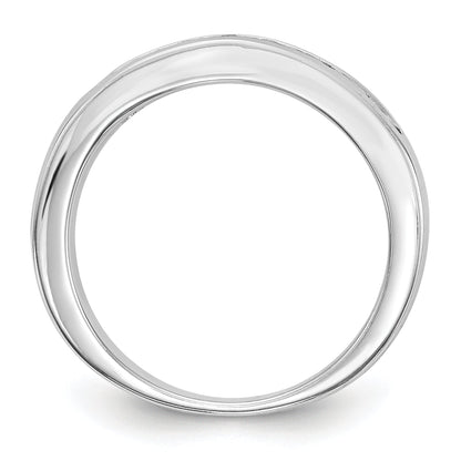 0.75ct. CZ Solid Real 14K White Gold 7-Stone Channel Wedding Band Ring