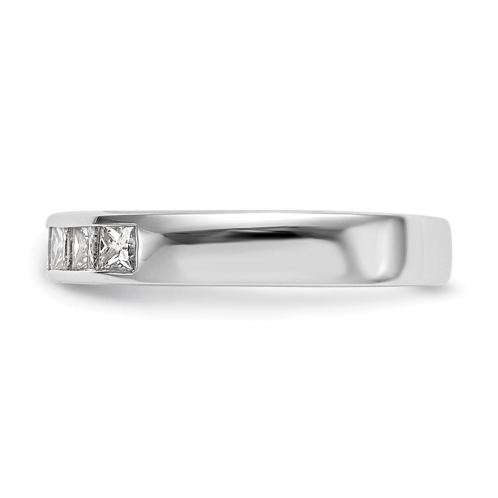 14K White Gold 7-Stone Real Diamond Channel Band