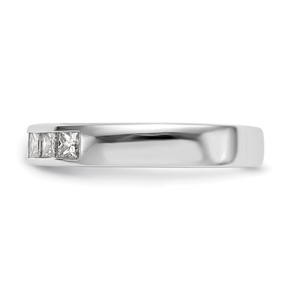 14K White Gold 7-Stone Real Diamond Channel Band