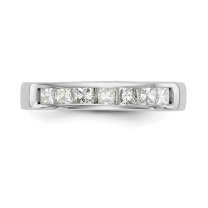14K White Gold 7-Stone Real Diamond Channel Band