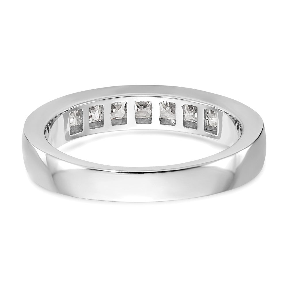 14K White Gold 7-Stone Real Diamond Channel Band