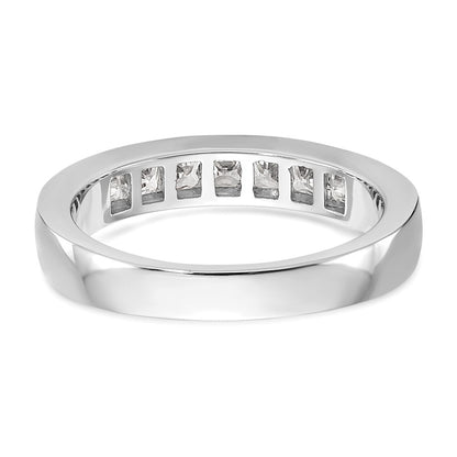 14K White Gold 7-Stone Real Diamond Channel Band