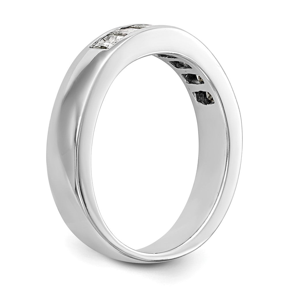 14K White Gold 7-Stone Real Diamond Channel Band
