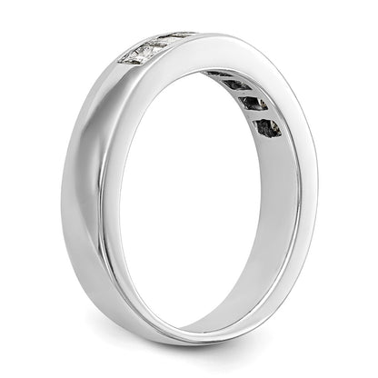 14K White Gold 7-Stone Real Diamond Channel Band