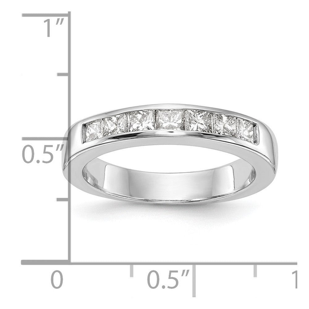 14K White Gold 7-Stone Real Diamond Channel Band