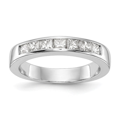 14K White Gold 7-Stone Real Diamond Channel Band
