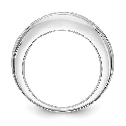 1.00ct. CZ Solid Real 14K White Gold 7-Stone Channel Wedding Band Ring