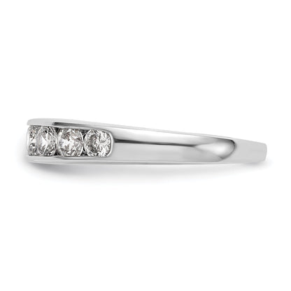 1.00ct. CZ Solid Real 14K White Gold 7-Stone Channel Wedding Band Ring