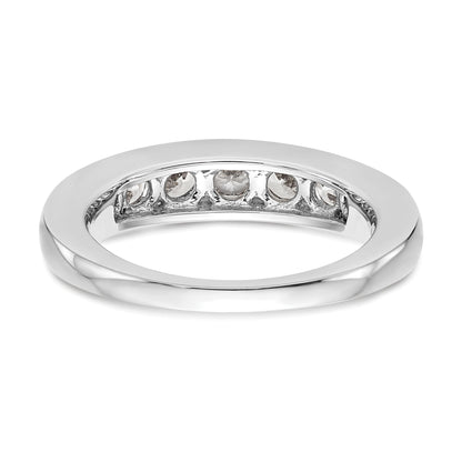 1.00ct. CZ Solid Real 14K White Gold 7-Stone Channel Wedding Band Ring