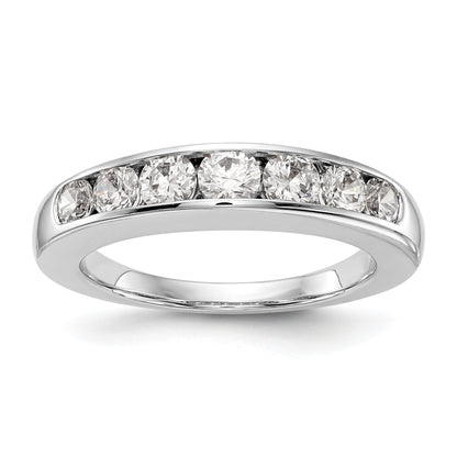 1.00ct. CZ Solid Real 14K White Gold 7-Stone Channel Wedding Band Ring