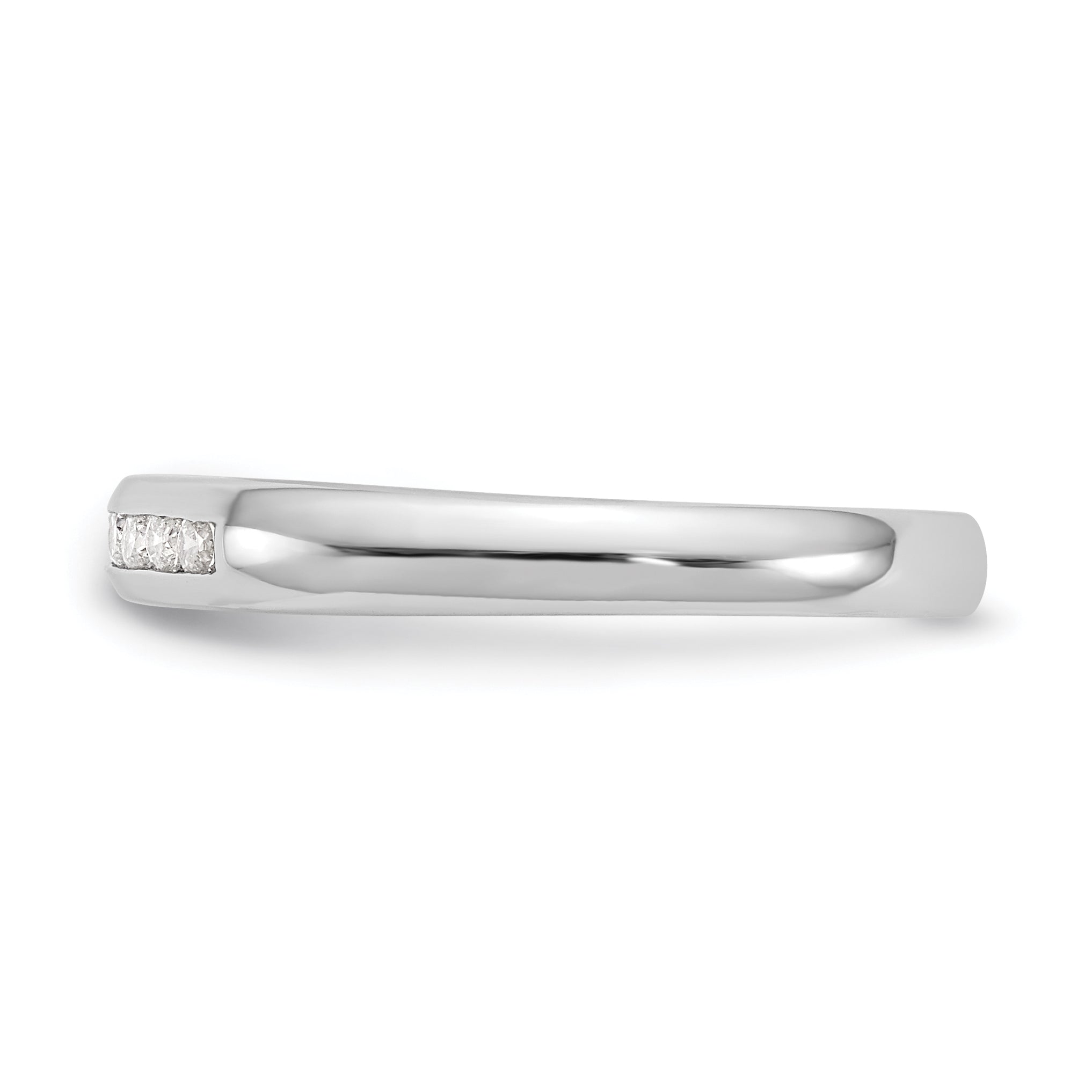 0.14ct. CZ Solid Real 14K White Gold 7-Stone Channel Wedding Band Ring