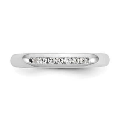 0.14ct. CZ Solid Real 14K White Gold 7-Stone Channel Wedding Band Ring