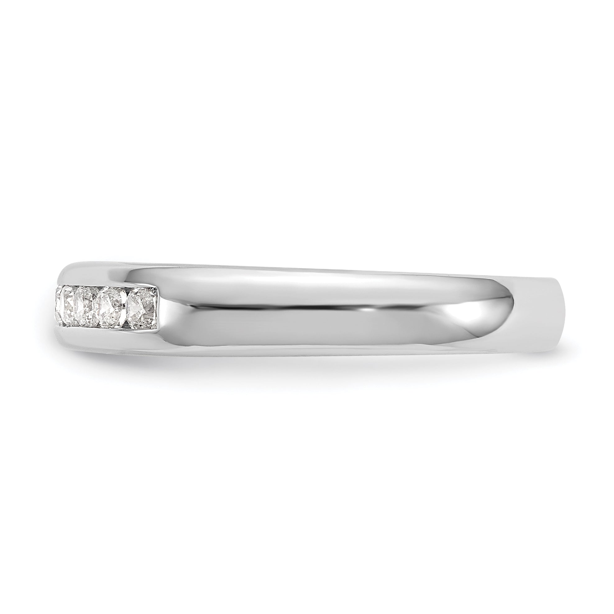 0.20ct. CZ Solid Real 14K White Gold 7-Stone Channel Wedding Band Ring