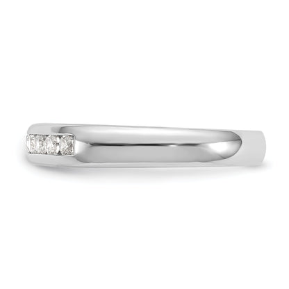 0.20ct. CZ Solid Real 14K White Gold 7-Stone Channel Wedding Band Ring