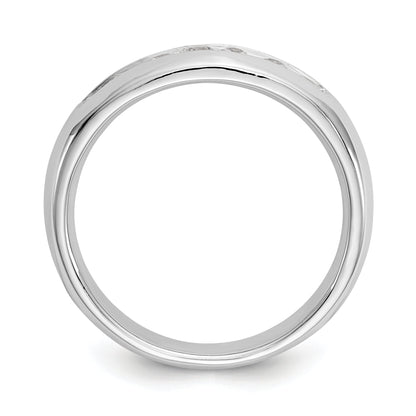 0.35ct. CZ Solid Real 14K White Gold 7-Stone Channel Wedding Band Ring