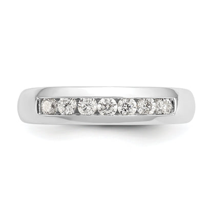 0.35ct. CZ Solid Real 14K White Gold 7-Stone Channel Wedding Band Ring