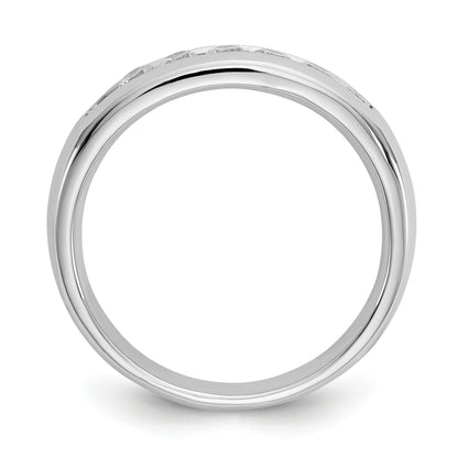 0.45ct. CZ Solid Real 14K White Gold 7-Stone Channel Wedding Band Ring