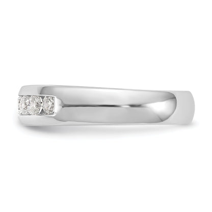 0.45ct. CZ Solid Real 14K White Gold 7-Stone Channel Wedding Band Ring
