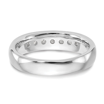 0.45ct. CZ Solid Real 14K White Gold 7-Stone Channel Wedding Band Ring
