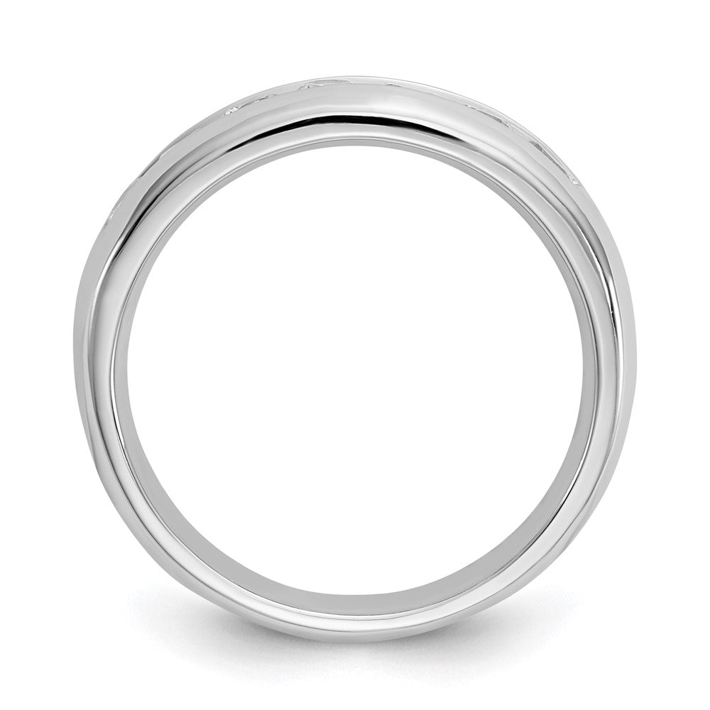 14K White Gold 7-Stone Real Diamond Channel Band