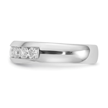 14K White Gold 7-Stone Real Diamond Channel Band