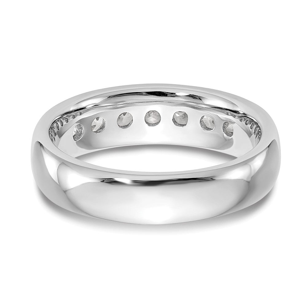 14K White Gold 7-Stone Real Diamond Channel Band