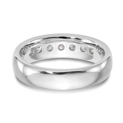 14K White Gold 7-Stone Real Diamond Channel Band