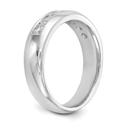 14K White Gold 7-Stone Real Diamond Channel Band