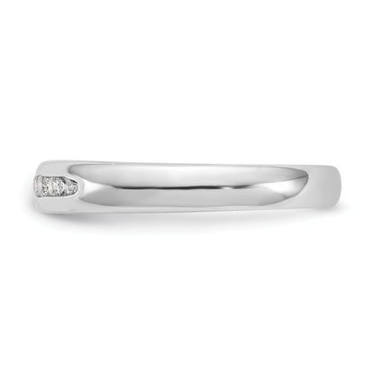 0.14ct. CZ Solid Real 14K White Gold 7-Stone Channel Wedding Band Ring